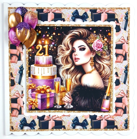 Happy 21st Birthday Wishes - 6x6 by Linda Short