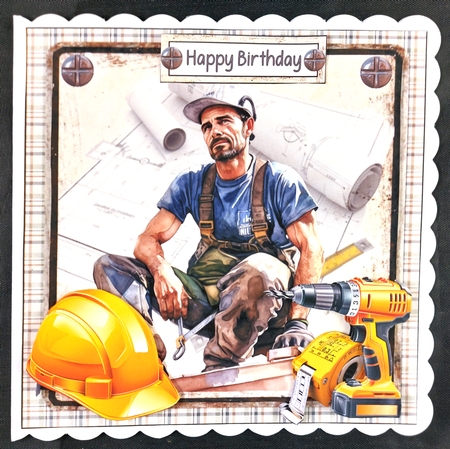 7x7 Construction dad birthday/fathers day mini kit by Linda Short