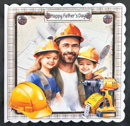 7x7 Construction dad birthday/fathers day mini kit by Linda Short