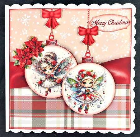 Christmas Fairies Mini Kit  7X7   **Includes 5 Card Bases**   by Linda Short