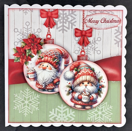 Christmas Gnomes Mini Kit  7X7   **Includes 5 Card Bases**   by Linda Short