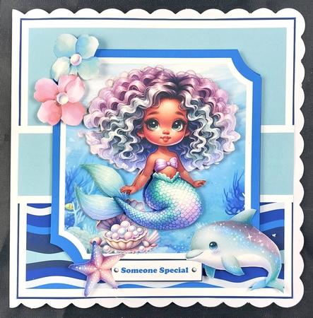 Cute Little Mermaids Card & Toppers Set by Linda Short