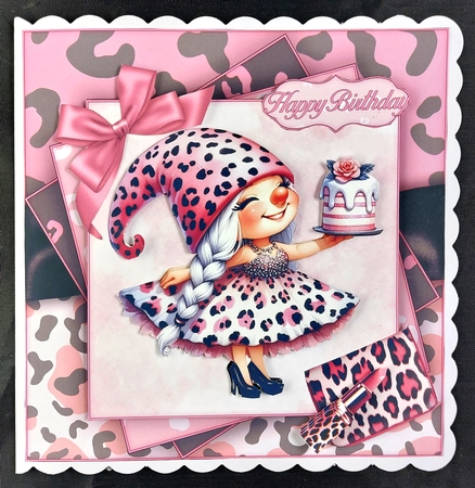 Pink Cute Gnome Mini Kit 7X7 by Linda Short