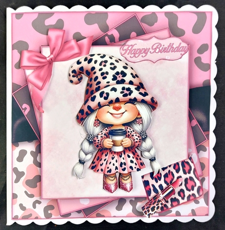 Pink Cute Gnome Mini Kit 7X7 by Linda Short
