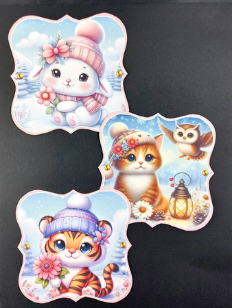 Cutest Winter Animals Card & Toppers Set by Linda Short