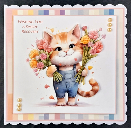 Whimsey Cat with Bouquet Mix 1 by Linda Short
