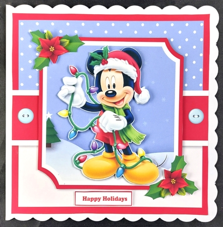 Christmas Mickey Mouse Card & Toppers Set by Linda Short
