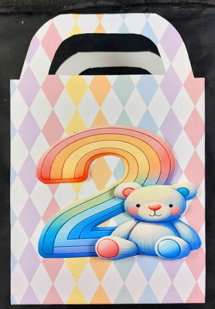 BEARS AND RAINBOW FANCY BIRTHDAY NUMBERS NUMERALS by Linda Short