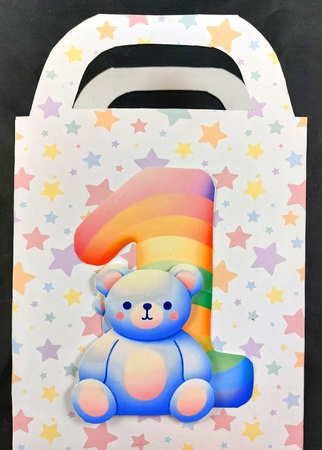 BEARS AND RAINBOW FANCY BIRTHDAY NUMBERS NUMERALS by Linda Short