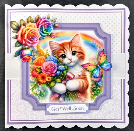 RAINBOW FLOWER CATS by Linda Short
