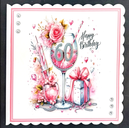  Pink Fizz 60th Birthday Complete Kit by Linda Short