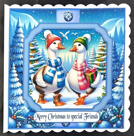 Christmas Geese 7x7 by Linda Short