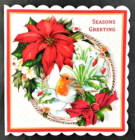 6x6 Beautiful Christmas Robin choice of four mini kit by Linda Short
