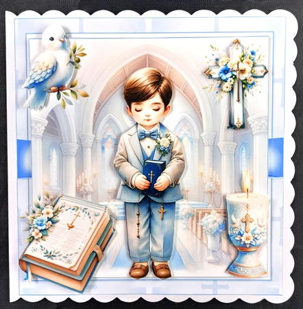 7x7 First communion/confirmation boys choice of four mini kit by Linda Short