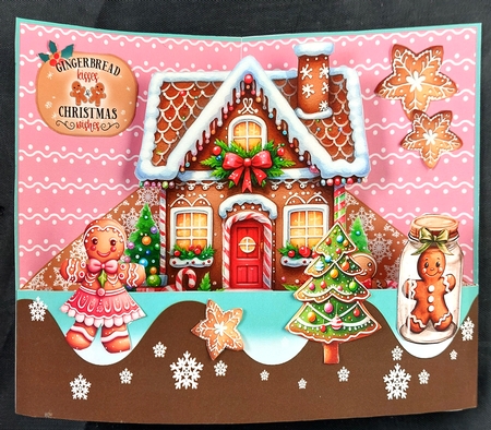 Christmas Gingerbread Pop-Out Bendy Card by Linda Short