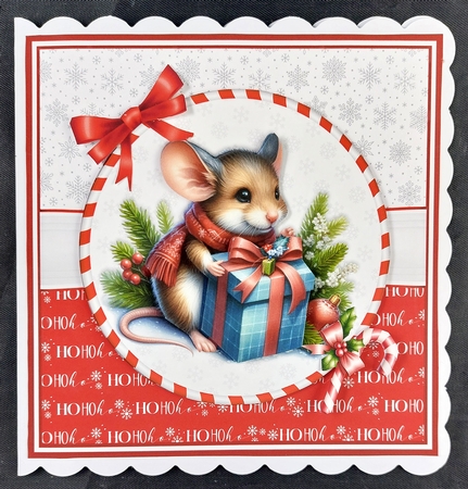 CHRISTMAS MOUSE with decoupage by Linda Short