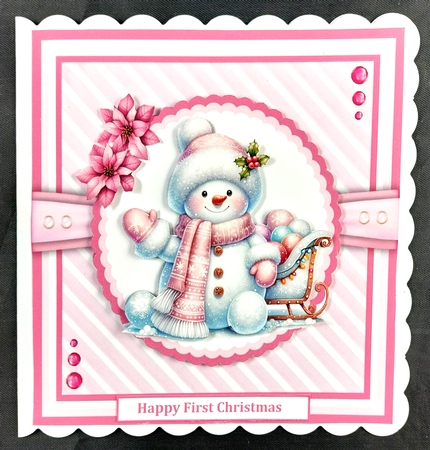 Happy Pink Snowman by Linda Short