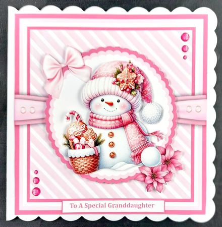 Happy Pink Snowman by Linda Short
