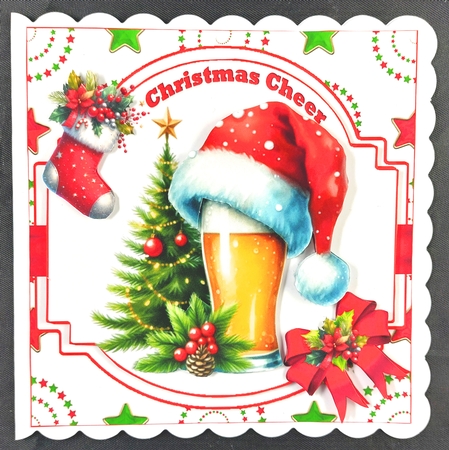 6x6 Christmas beer choice of four mini kit by Linda Short