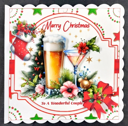 6x6 Christmas beer & wine choice of four mini kit by Linda Short