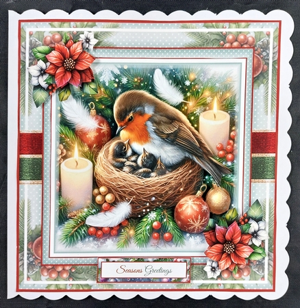 Christmas Robin And Her Chicks Mini Page Kit by Linda Short
