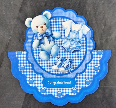Baby Boy Scallop Rocker Card by Linda Short
