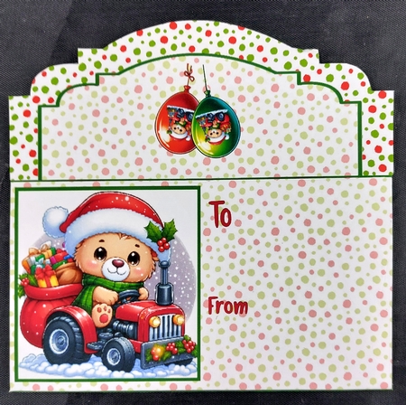 Teds Christmas tractor 7x7 by Linda Short