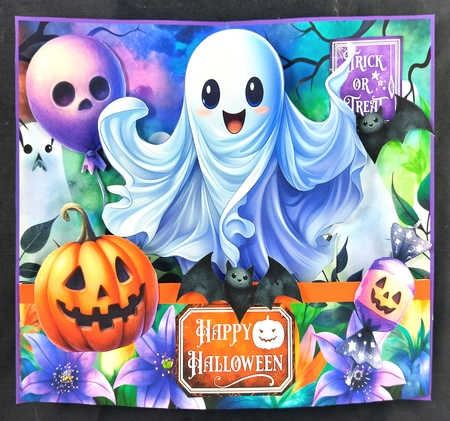 Spooky Halloween Ghosts Pop-Up Bendy Card by Linda Short