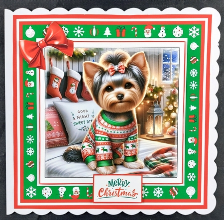 Cute Christmas Dogs Card & Toppers Set by Linda Short