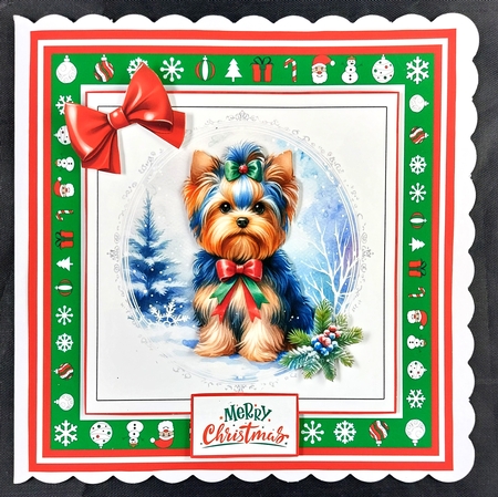Cute Christmas Dogs Card & Toppers Set by Linda Short