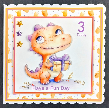 Dinosaur Delight in Orange - Mix 1 by Linda Short