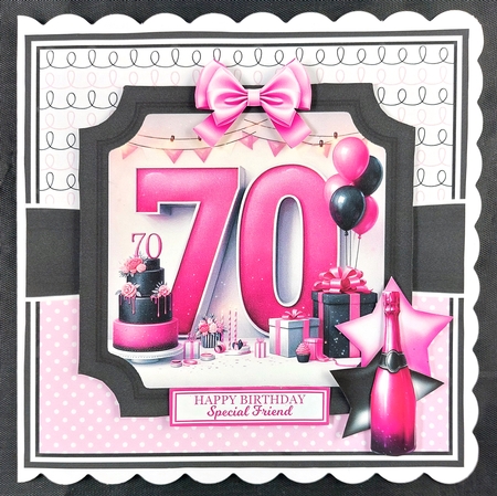 60, 65, 70 PINK & BLACK BIRTHDAY AGES by Linda Short