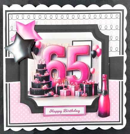 60, 65, 70 PINK & BLACK BIRTHDAY AGES by Linda Short