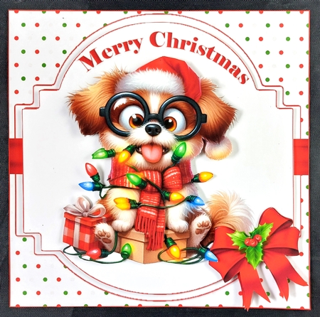 6x6 Merry Christmas dogs choice of four mini kit by Linda Short