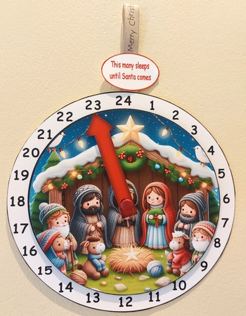 new advent clock nativity scene by Linda Short