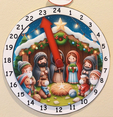 new advent clock nativity scene by Linda Short