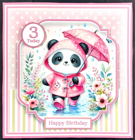 8x8 Panda in the Rain T5 by Linda Short
