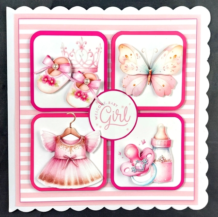 Baby Girl Tile Card by Linda Short