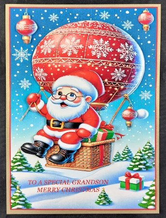 A4 - AirBalloon Santa 1 by Linda Short