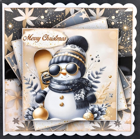 The Snowmen Gold Mini Kit 7X7 by Linda Short