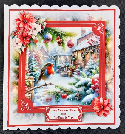 Christmas Garden Robin - 7x7 Mini Kit by Linda Short