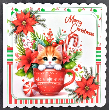 7x7 A cup of Christmas cheer choice of four mini kit by Linda Short