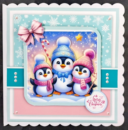 Winter Penguin Card & Toppers Set by Linda Short