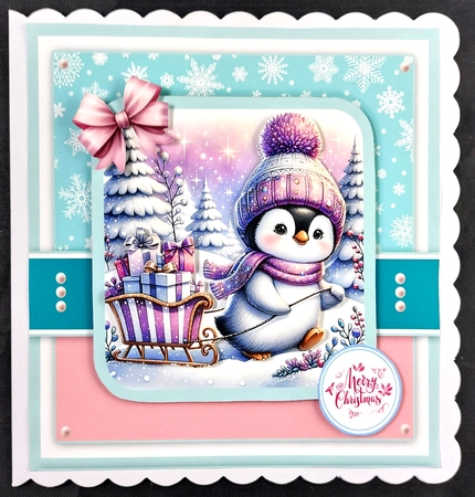 Winter Penguin Card & Toppers Set by Linda Short