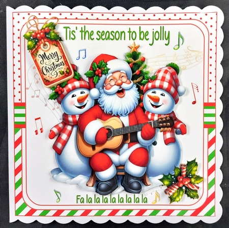 7x7 Singing Santa choice of four mini kit by Linda Short
