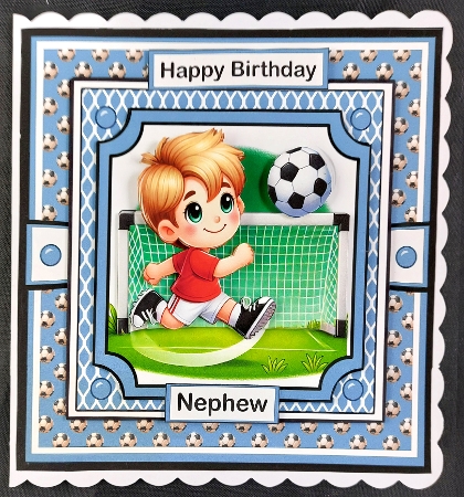 Football 3 Decoupage Card Kit by Linda Short
