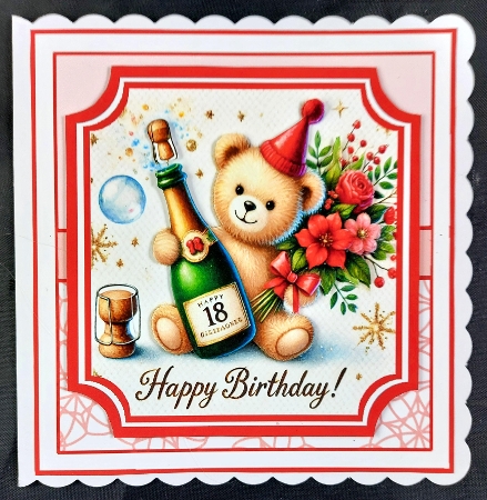 Happy Birthday bear 18 topper by Linda Short