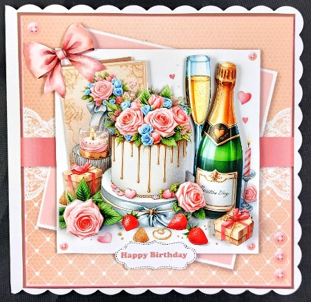 Pink Champagne Roses Celebration by Linda Short