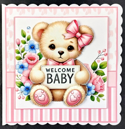 new baby girl with teddy insert by Linda Short