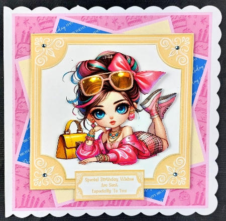 Stylish Girls Dressed In Pink - 7x7 Mini Kit by Linda Short